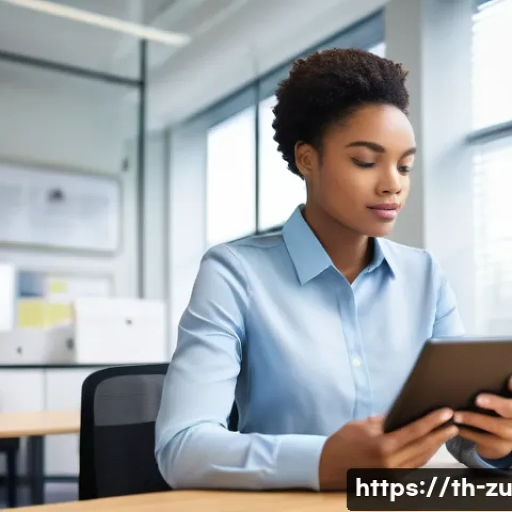 피드백 수용력을 높이는 심리적 기법 - **Prompt: A serene and confident young adult professional, seated at a modern office desk, is calmly...