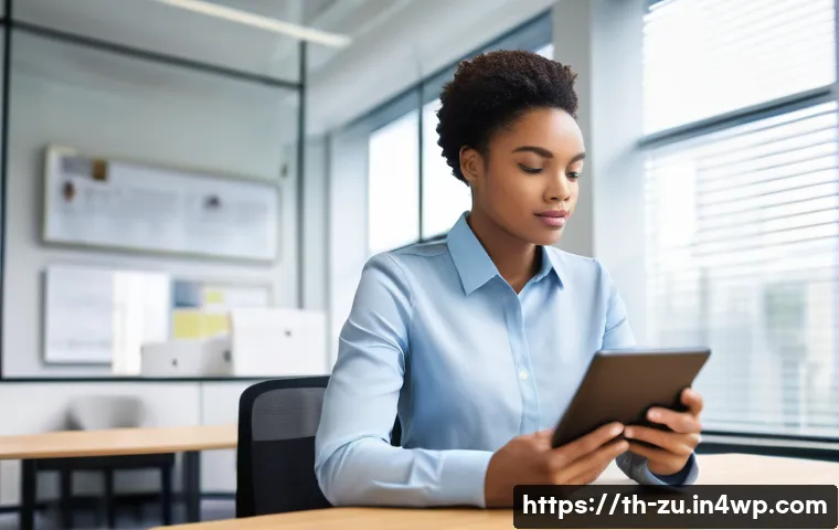 피드백 수용력을 높이는 심리적 기법 - **Prompt: A serene and confident young adult professional, seated at a modern office desk, is calmly...
